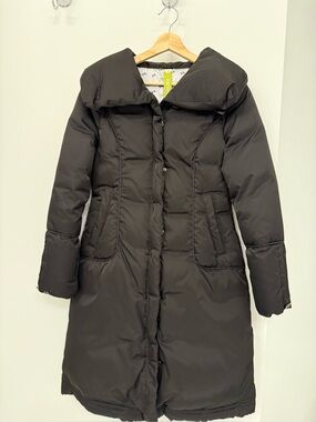 Soia & Kyo black winter down jacket, knee length, size S, super warm